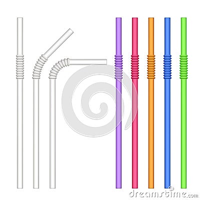 Colorful drinking straw Vector Illustration