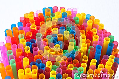 Colorful drinking straws Stock Photo