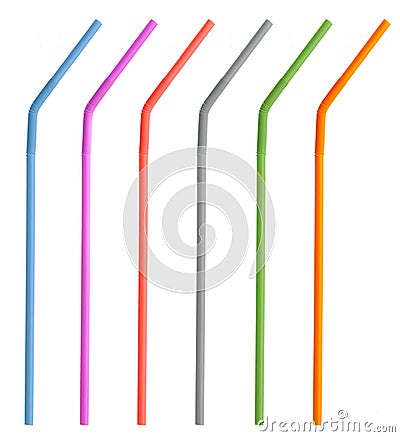 Colorful drinking straws Stock Photo