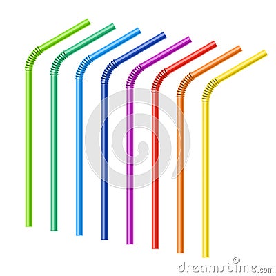 Colorful drinking straws set Vector Illustration