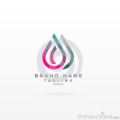 Colorful droplet style line logo concept design Vector Illustration