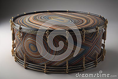 Colorful drum on a solid color background. ai generative Stock Photo