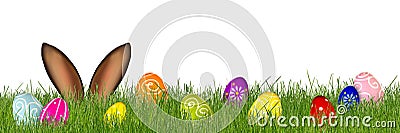 Colorful easter bunny background Stock Photo