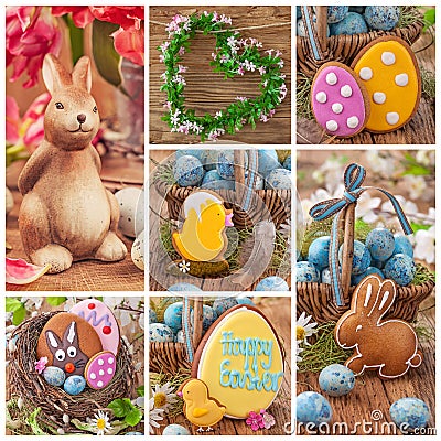 Colorful easter collage Stock Photo