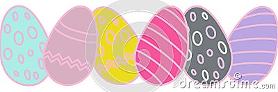 colorful easter eegs vector set on white Stock Photo