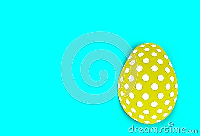 Colorful easter egg isolated on blue background, paper art and craft style Stock Photo