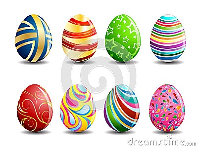 Colorful Easter Eggs Vector Illustration