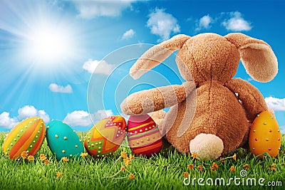 Colorful easter eggs Stock Photo