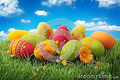 Colorful easter eggs Stock Photo