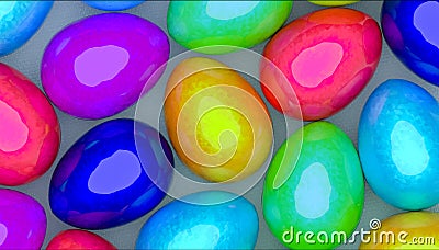 Colorful Easter Eggs chocolate flakes paint metal Stock Photo