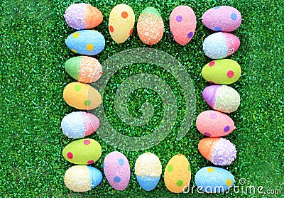 Easter Eggs on a glass like background Stock Photo