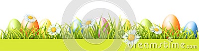 Easter Seamles Border Vector Illustration