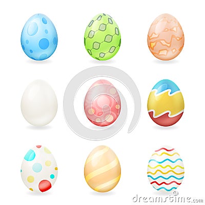 Colorful easter eggs icons vector illustration Vector Illustration