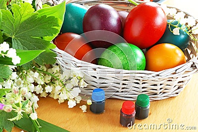 Colorful Easter eggs Stock Photo