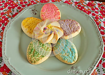 Colorful Easter Sugar Cookies Stock Photo