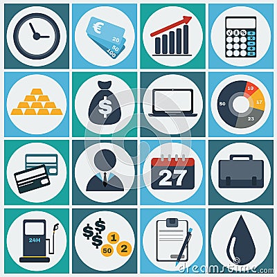 Colorful Economy icon set Vector Illustration