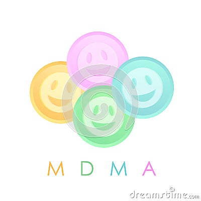 Colorful ecstasy tablets vector icon Vector Illustration