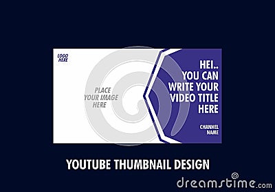 Colorful editable youtube thumbnail design Vector Illustration