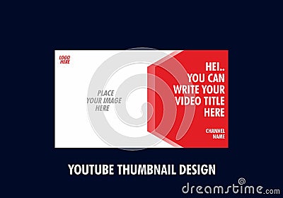 Colorful editable youtube thumbnail design Vector Illustration