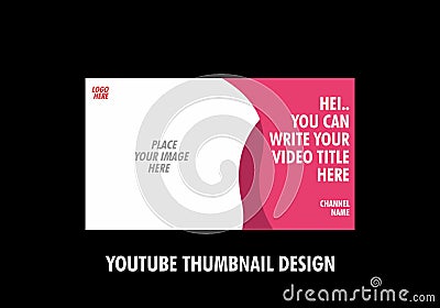 Colorful editable youtube thumbnail design Vector Illustration