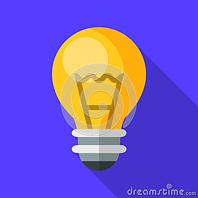 Colorful electric light bulb icon in modern flat style with long shadow. Vector Vector Illustration