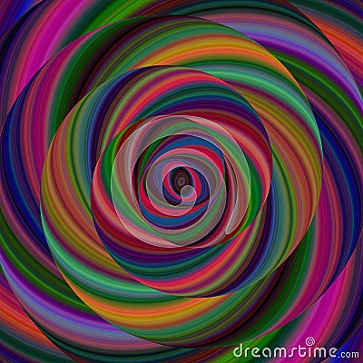 Colorful ellipse fractal spiral design background Vector Illustration