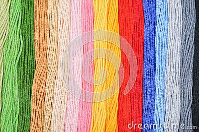 Colorful embroidery threads. Stock Photo