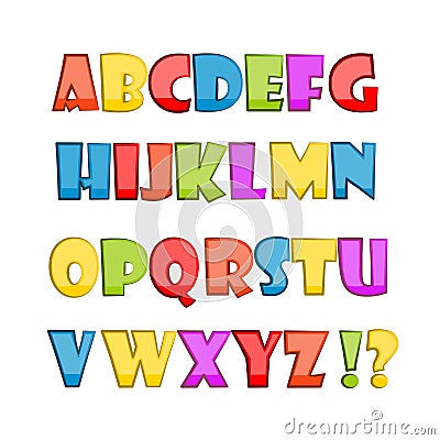 Colorful English alphabet. Vector Illustration