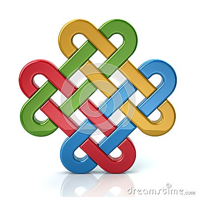 Colorful eternal knot Cartoon Illustration