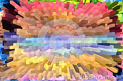 Colorful extrude abstract for background Stock Photo