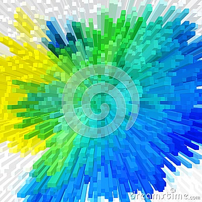 Colorful extrude geometric abstract background Stock Photo