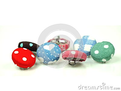 Colorful fabric buttons Stock Photo