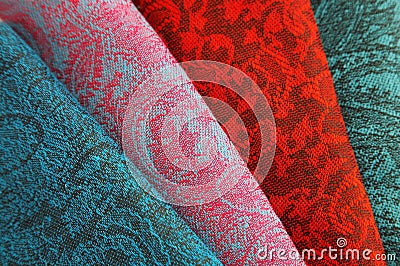 Colorful fabric stack Stock Photo