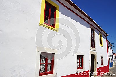 colorful facades at south of Portugal Stock Photo