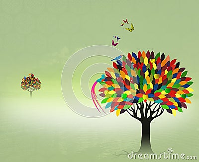 Colorful fairy tree Stock Photo