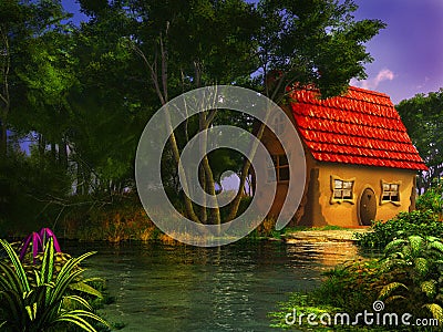 Colorful fairytale house Stock Photo