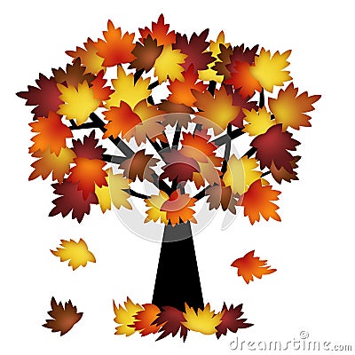 Colorful Fall Leaves on Tree Stock Photo