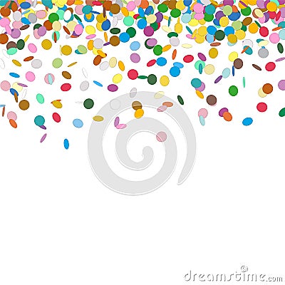 Colorful Falling Confetti on White Background - Chads Backdrop Stock Photo