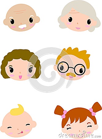 Colorful Family Illustration Vector Illustration