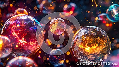 Colorful fantasy bubbles in space Stock Photo