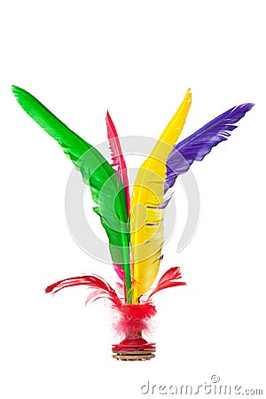 Colorful Feather Chinese Jianzi Kicking Shuttlecock Stock Photo