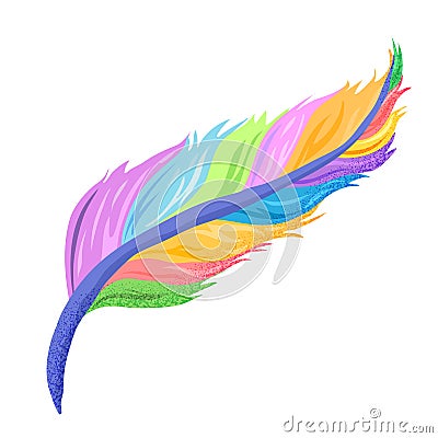 Colorful feather painting style Vector Illustration