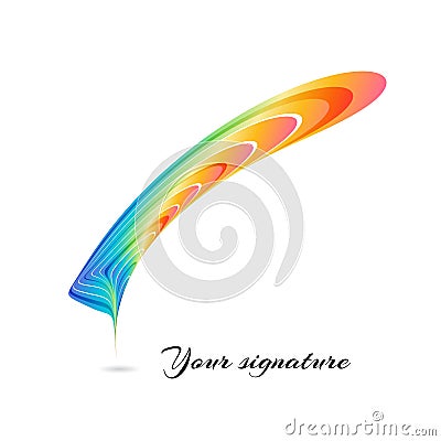 Colorful feather on white, vector illustration Vector Illustration