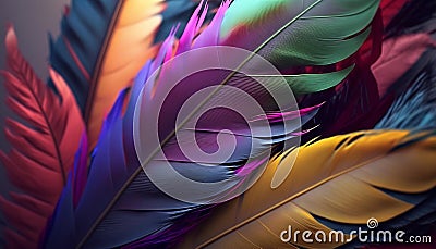 colorful feathers, beautiful wallpaper. generative ai Stock Photo