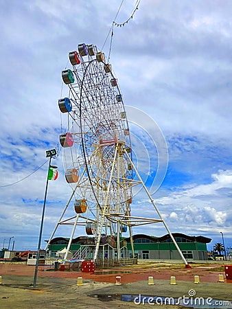 The colorful ferris wheel as a landmark in Pescara, Abruzzo, Italy Stock Photo