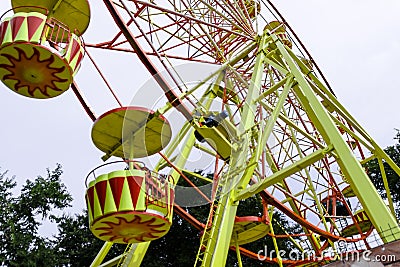 Colorful Ferris wheel with blue sky Stock Photo