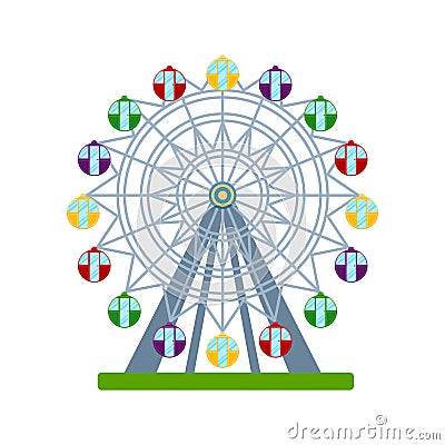 Colorful ferris wheel on white background, vector illustration Vector Illustration