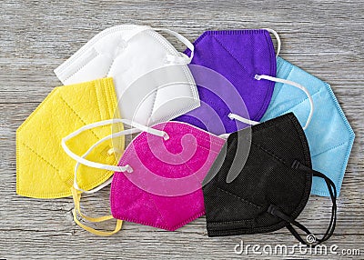 Colorful FFP2 masks Stock Photo