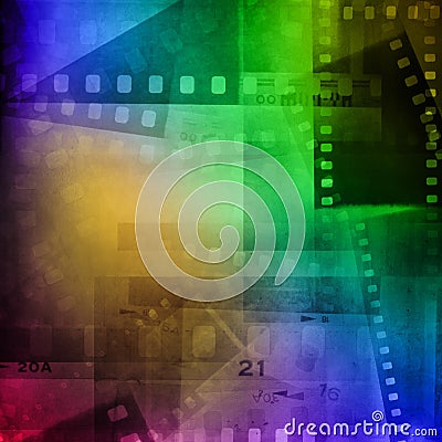 Colorful film frames Stock Photo