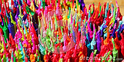 Colorful firecrackers handmade traditional Stock Photo